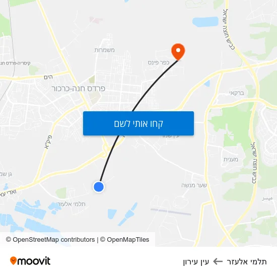 מפת תלמי אלעזר לעין עירון