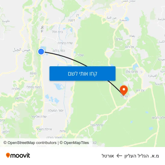 מפת מ.א. הגליל העליון לאורטל