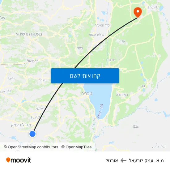 מפת מ.א. עמק יזרעאל לאורטל