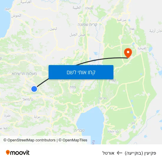 מפת פקיעין (בוקייעה) לאורטל