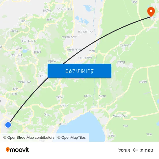 מפת טפחות לאורטל