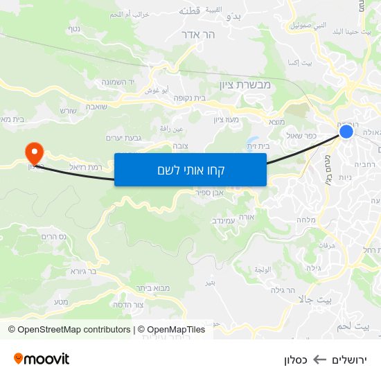 מפת ירושלים לכסלון