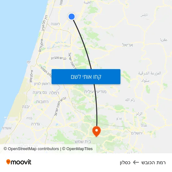מפת רמת הכובש לכסלון