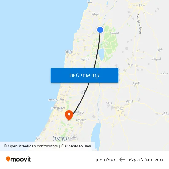 מפת מ.א. הגליל העליון למסילת ציון