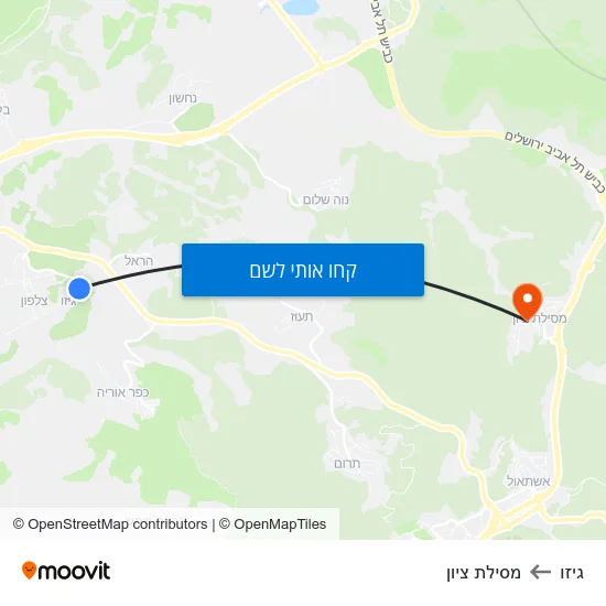 מפת גיזו למסילת ציון