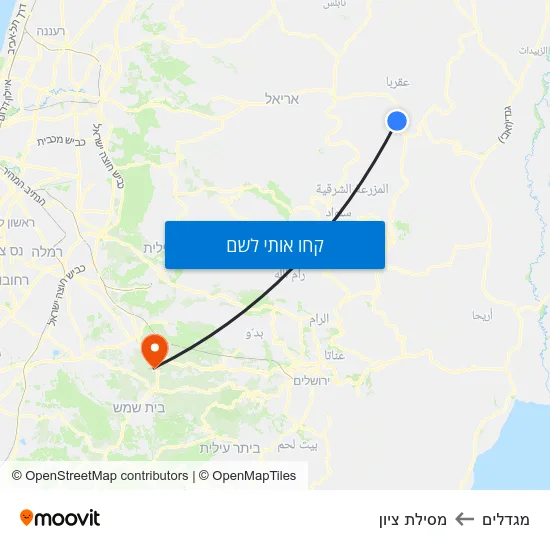 מפת מגדלים למסילת ציון