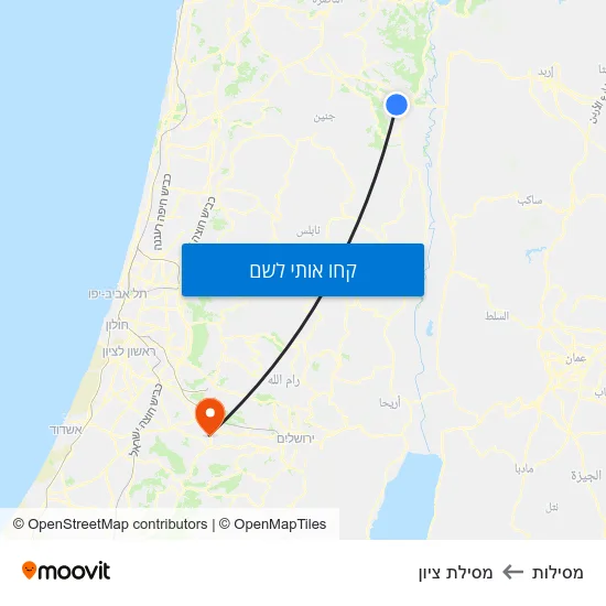 מפת מסילות למסילת ציון