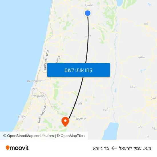 מפת מ.א. עמק יזרעאל לבר גיורא