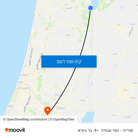 מפת פורייה - כפר עבודה לבר גיורא