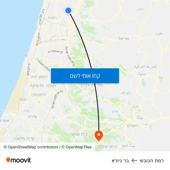 מפת רמת הכובש לבר גיורא