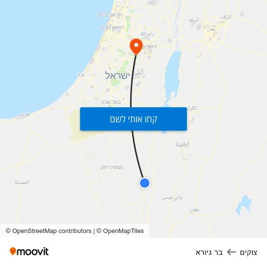 מפת צוקים לבר גיורא