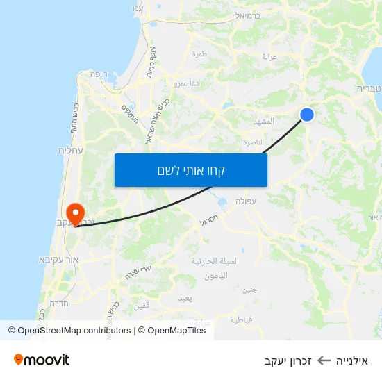 מפת אילנייה לזכרון יעקב