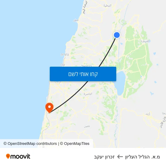 מפת מ.א. הגליל העליון לזכרון יעקב
