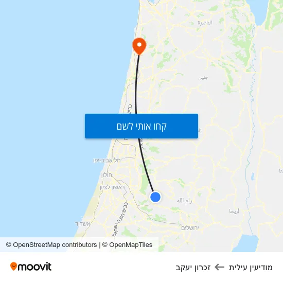 מפת מודיעין עילית לזכרון יעקב