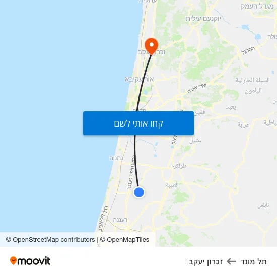 מפת תל מונד לזכרון יעקב