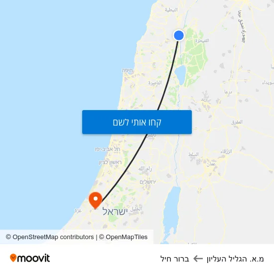 מפת מ.א. הגליל העליון לברור חיל