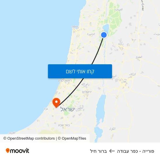 מפת פורייה - כפר עבודה לברור חיל