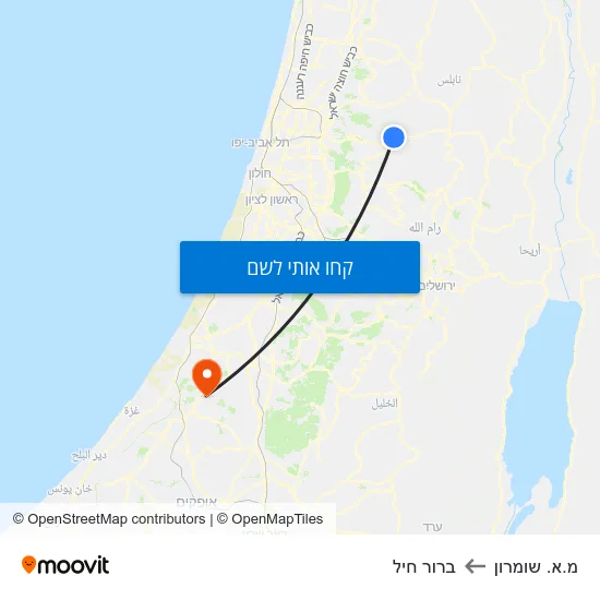 מפת מ.א. שומרון לברור חיל