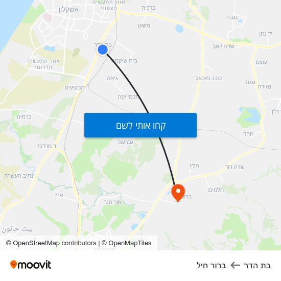 מפת בת הדר לברור חיל