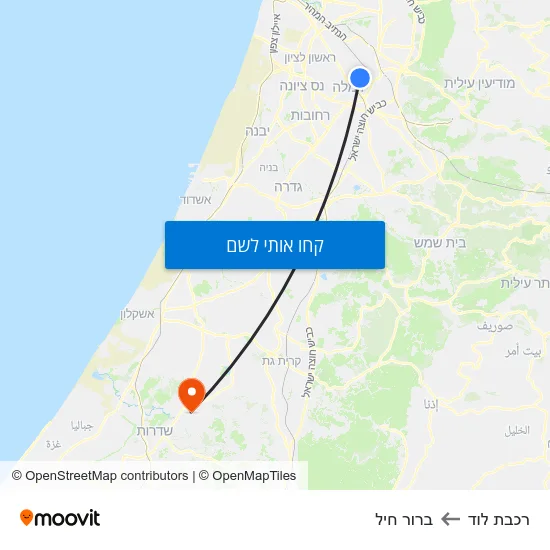 מפת רכבת לוד לברור חיל
