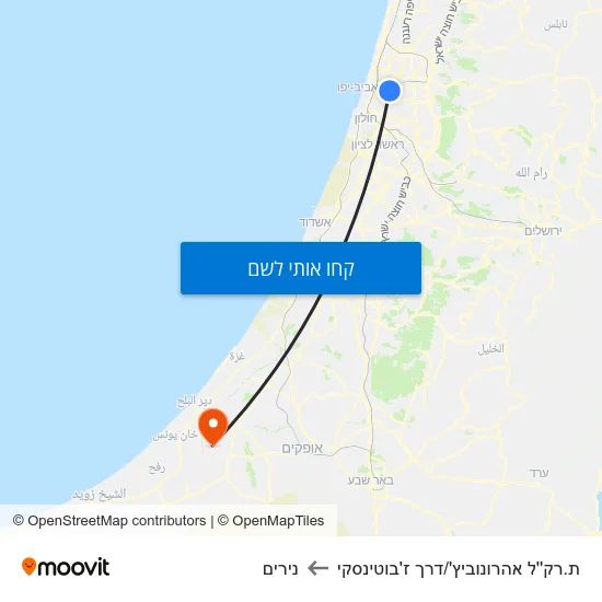 מפת ת.רק''ל אהרונוביץ'/דרך ז'בוטינסקי לנירים
