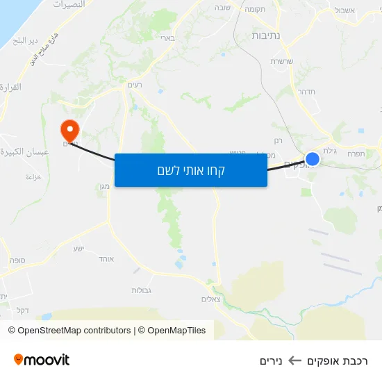 מפת רכבת אופקים לנירים