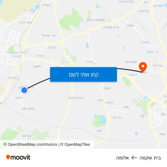 מפת בית שקמה לאלומה