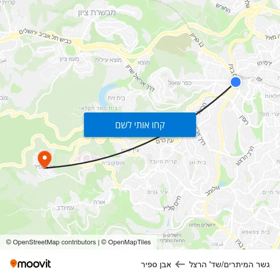 מפת גשר המיתרים/שד' הרצל לאבן ספיר
