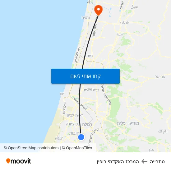 מפת סתרייה להמרכז האקדמי רופין