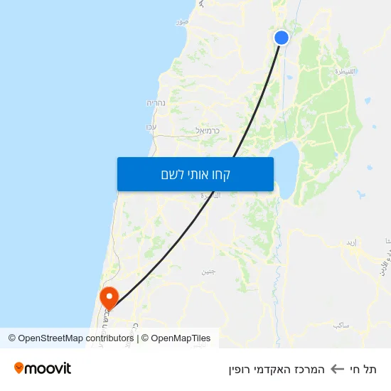 מפת תל חי להמרכז האקדמי רופין