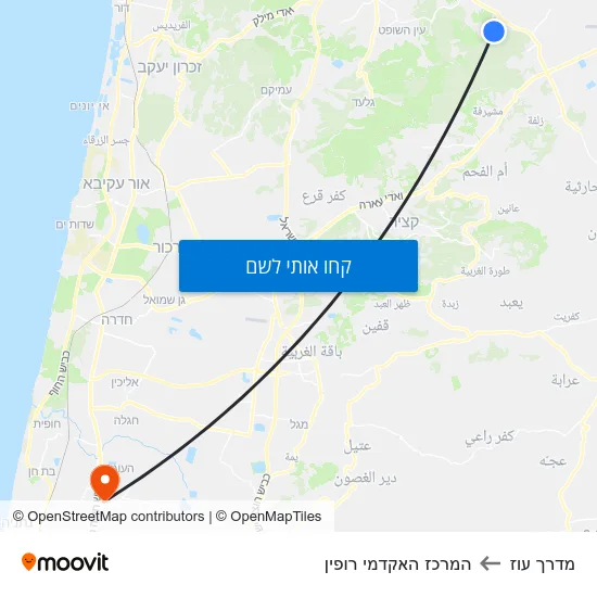 מפת מדרך עוז להמרכז האקדמי רופין
