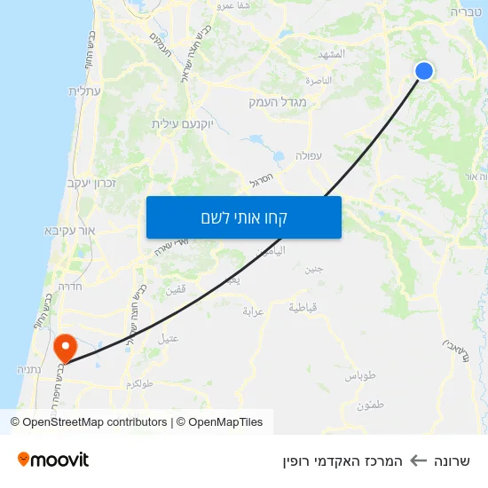 מפת שרונה להמרכז האקדמי רופין