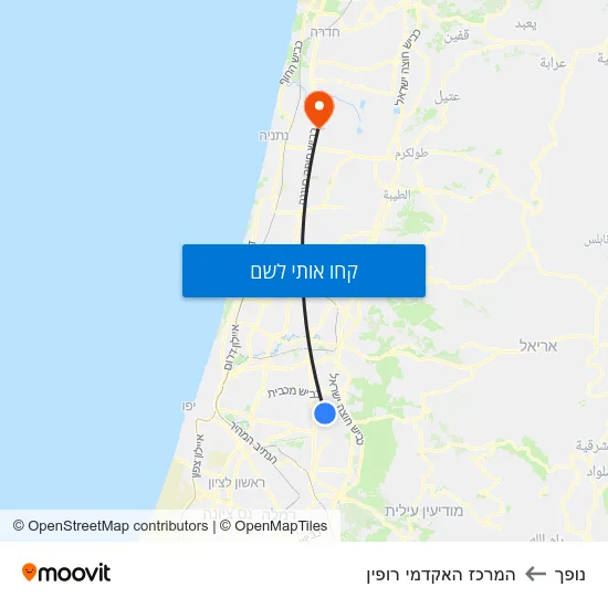 מפת נופך להמרכז האקדמי רופין
