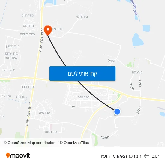 מפת ינוב להמרכז האקדמי רופין