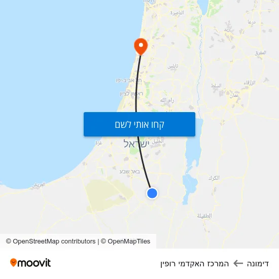 מפת דימונה להמרכז האקדמי רופין
