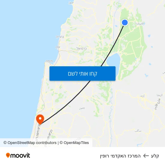 מפת קלע להמרכז האקדמי רופין