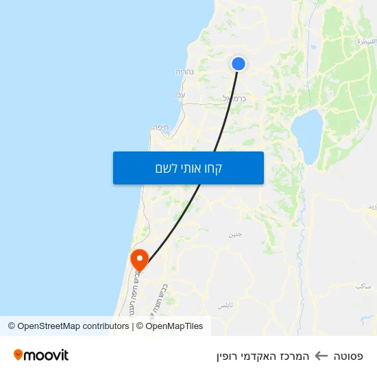 מפת פסוטה להמרכז האקדמי רופין