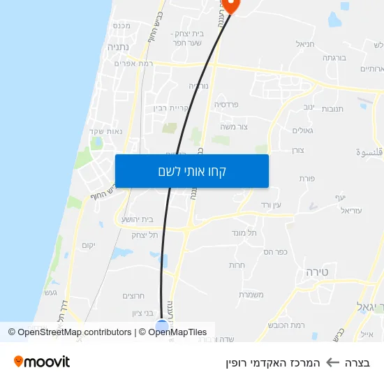 מפת בצרה להמרכז האקדמי רופין