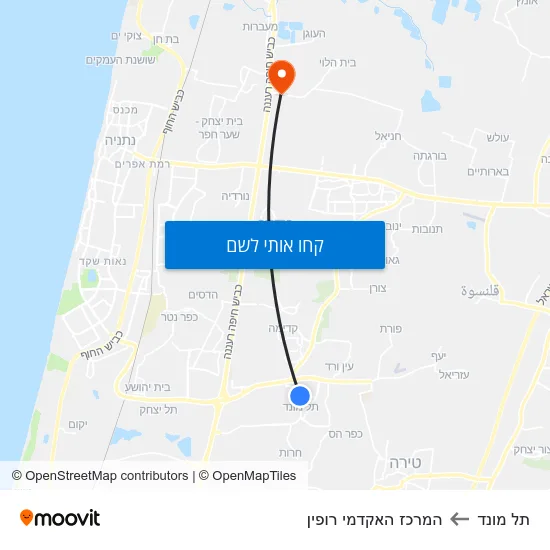 מפת תל מונד להמרכז האקדמי רופין