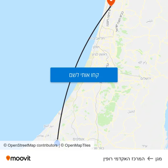 מפת מגן להמרכז האקדמי רופין