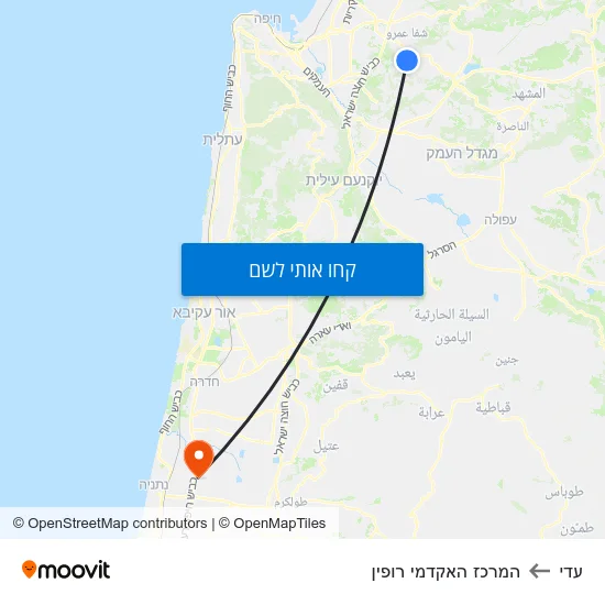 מפת עדי להמרכז האקדמי רופין