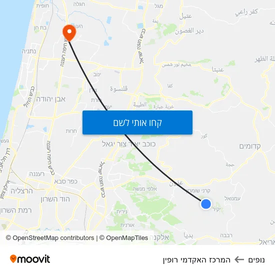 מפת נופים להמרכז האקדמי רופין