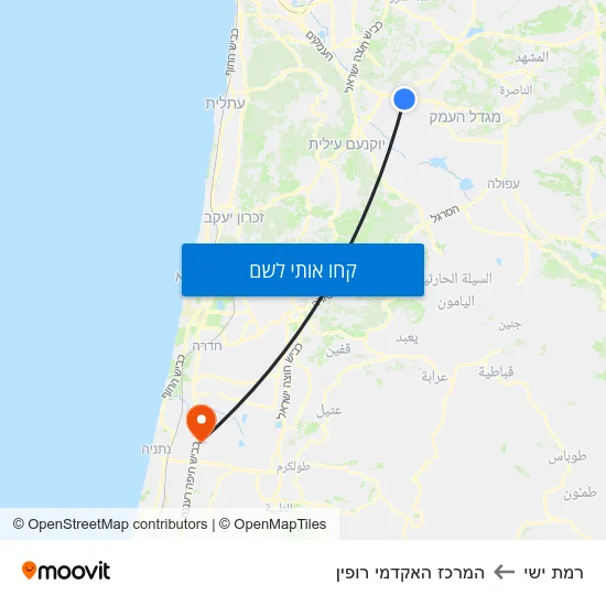 מפת רמת ישי להמרכז האקדמי רופין