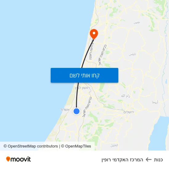 מפת כנות להמרכז האקדמי רופין