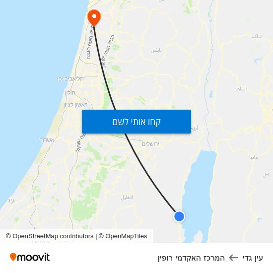 מפת עין גדי להמרכז האקדמי רופין