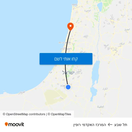 מפת תל שבע להמרכז האקדמי רופין
