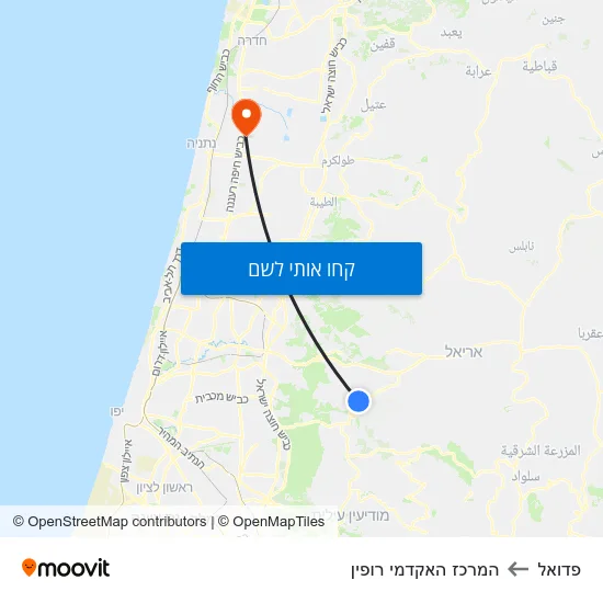 מפת פדואל להמרכז האקדמי רופין