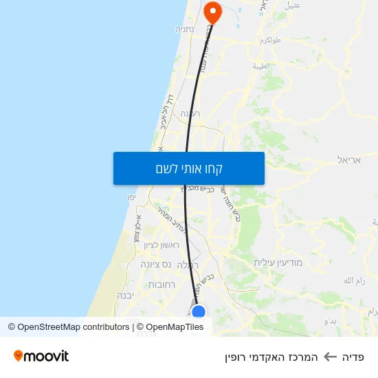 מפת פדיה להמרכז האקדמי רופין