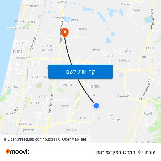 מפת פורת להמרכז האקדמי רופין