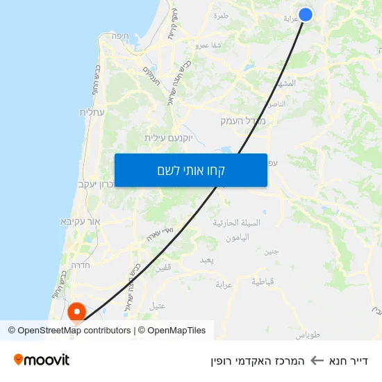 מפת דייר חנא להמרכז האקדמי רופין